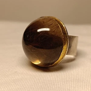 Prächtiger Ring aus 925er Silber & Rutil Quarz in Goldfassung -   25 Gramm - 03 - Bild 1 von 21