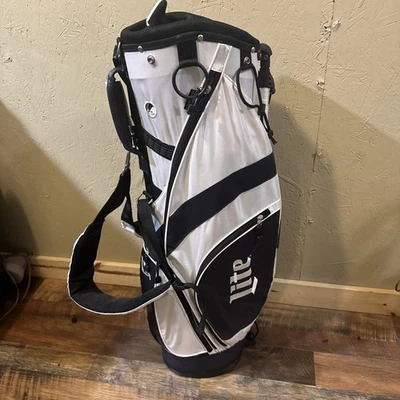 Bolsa de golfe Miller Lite branca leve nova 5 slots presente para pai ou marido - Imagem 1 de 4