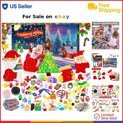 Fidget Advent Calendar Christmas Countdown 24 Days Sensory Toys Gift Box - Image 1 of 4