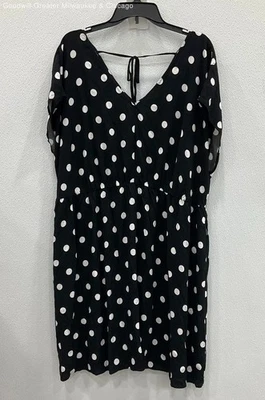 Vestido Pullover Ava & Viv Mujer Negro Blanco Lunares Manga 1/4 1X Foto 1 de 4