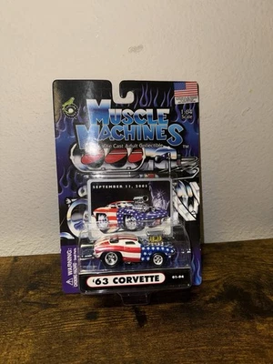Escala 1/64 Muscle Machines 63 Corvette, VERMELHO BRANCO E AZUL 11 de setembro de 2001 - Imagem 1 de 3