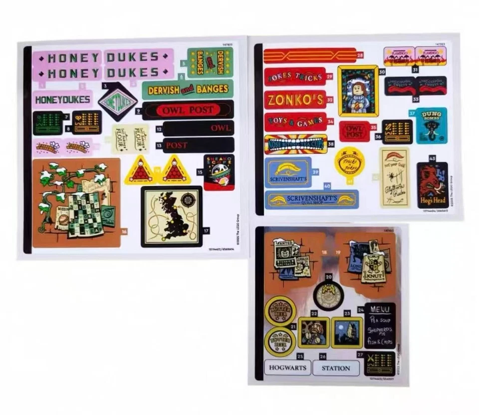 🏷️ LEGO 76457 Hogsmeade Village Visit – Sticker Sheet Only (3 Sheets) - Image 1 of 1