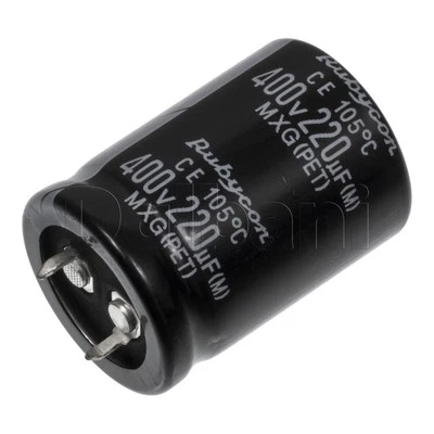 400V 220uF 105C 25x35mm Original Rubycon Snap In Electrolytic Capacitor