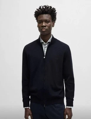 Кардиган Hugo Boss из 100% шерсти мериноса на молнии куртка черный размер большой - Изображение 1 из 4