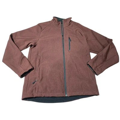 Kirkland Softshell Jacket Burgundy Full Zip Pockets Outdoor Casual Men's  XL - Image 1 of 4