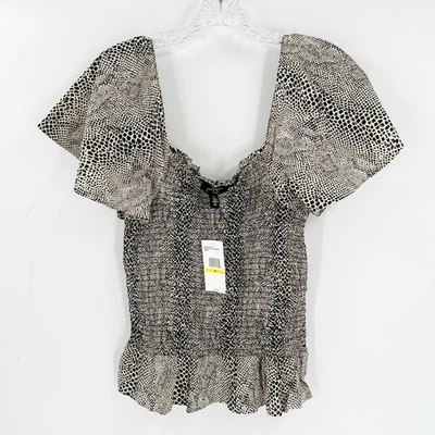 Новый с Ярлыками Jessica Simpson Gardenia Geo змея коротким рукавом Мари блузка размер средний - Изображение 1 из 4