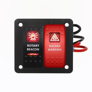 Panel de interruptor basculante de peligro de baliza impermeable de 12 VW para luces estroboscópicas advertencia de peligro - Imagen 1 de 6