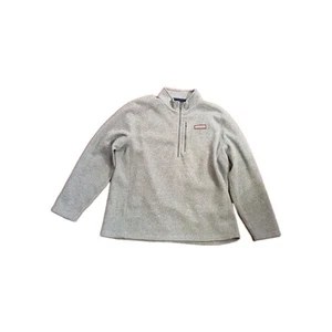 Vineyard Vines Mountain Sweater Fleece Quarter-Zip Pullover Men's Grey 2XL EUC  - Picture 1 of 6