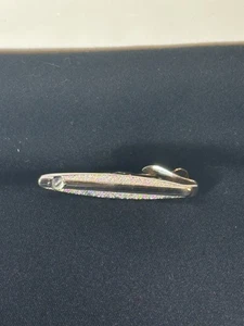 Vintage Swank Tie Bar / Tie Clip Smooth & Textured Silver Color Original - Picture 1 of 3