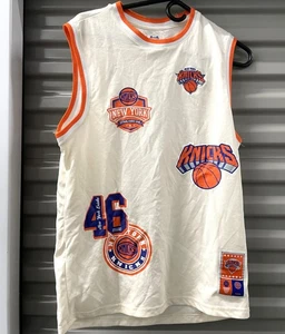 New York Knicks 46 Ultra Game Jersey Mens Small White Orange Embroidered NBA - Picture 1 of 4