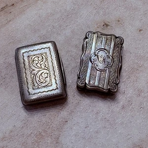 Lot of 2 Antique Sterling Silver Vinaigrettes - Picture 1 of 8