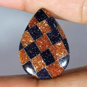 Tablero de ajedrez cabujón con forma de pera piedra solar natural de 17,85 quilates piedras preciosas de diseño - Imagen 1 de 2