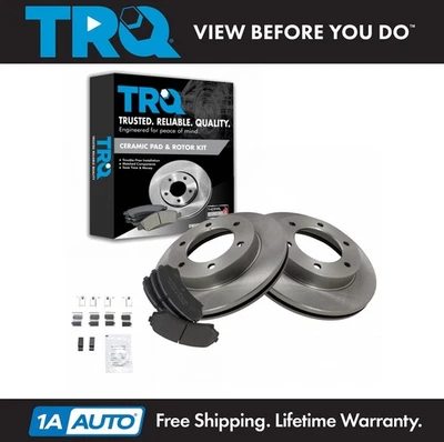 Kit de pastillas de freno de disco delanteras metálicas y 2 rotores TRQ para Passport Isuzu Axiom Rodeo Foto 1 de 4