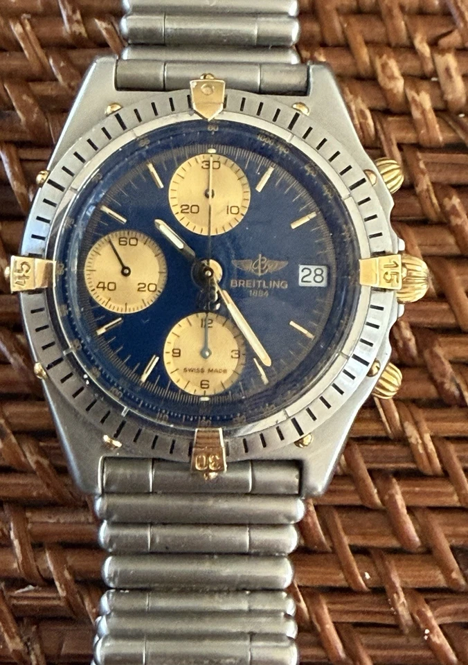 Reloj Brietling Automático Acero/Dorado Cronomat - Cara Azul Foto 1 de 4