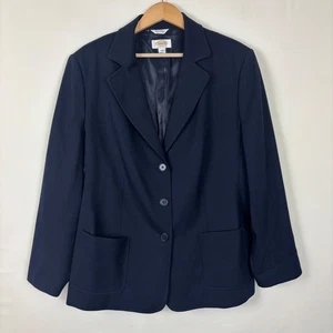 Talbots Damen Blazer Sakko Gr. 14 W Wolle Stretch dunkelblau Karriere klassisch Büro - Bild 1 von 9