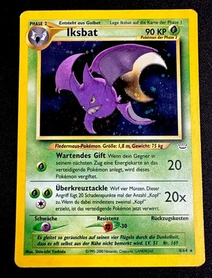 German Crobat - Iksbat 4/64 MP Holographic Neo Revelation Pokemon Card - Image 1 of 2