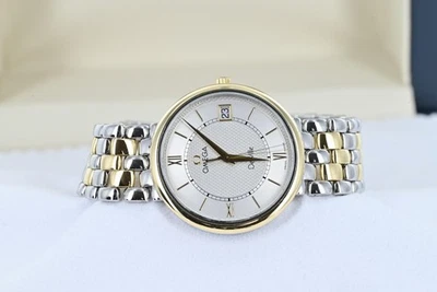 Omega De Ville Wristwatch Stainless Steel & Gold Ref 7314.31.00 Box & Papers - Image 1 of 4