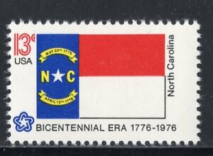 1644 * NORTH CAROLINA STATE FLAG  *  U.S. Postage Stamp MNH