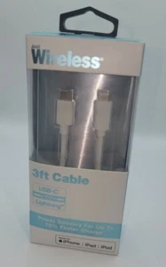Just Wireless - 3ft. USB-C to Lighting Cable iPhone - White - Charge/Sync SEALED - Picture 1 of 1