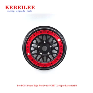 Rueda de bloqueo de cuentas de aluminio negra KEBEILEE para LOSI SBR 2.0 y 8ight-X Super Lasernut 1/6 - Imagen 1 de 24
