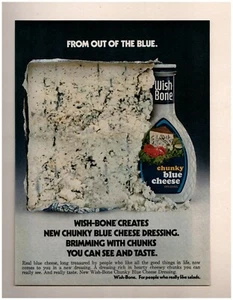 1974 aderezo para ensalada de queso azul grueso Wish-Bone anuncio impreso original ~ envío rápido ~ - Imagen 1 de 1