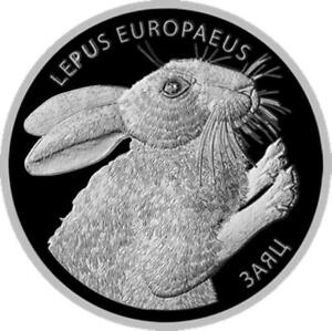 2014 Belarus LEPUS EUROPAEUS HARE Rabbit Proof Finish Silver Coin