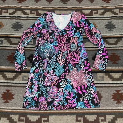 Vestido Camiseta Mujer Lilly Pulitzer Etta Manga Larga Pequeño Crepúsculo Coral E1 Foto 1 de 4