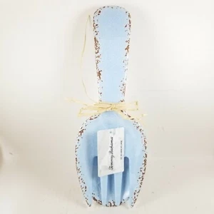 Tommy Bahama Blue Rustic Crackled Salad Server Fork & Spoon Set Serving .. New  - Picture 1 of 11