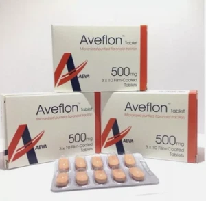 3X - 500mg 30's Aveflon Tratamiento de Hemorroides Pilas FEDEX ENVÍO GRATUITO - Imagen 1 de 2