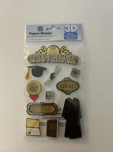 GRADUATION 2 Pack Set Scrapbook 3D Stickers Embellishments - NEW - CAPS DIPLOMAS - Picture 1 of 1