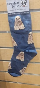 Happy Tails Cocker Spaniel Socks Pet Lovers One Size Fit Most - Picture 1 of 3