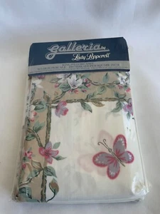 Vtg Galleria Lady Pepperell King Pillowcase Set Ecru /Pink Lavender Cottage Core - Picture 1 of 3