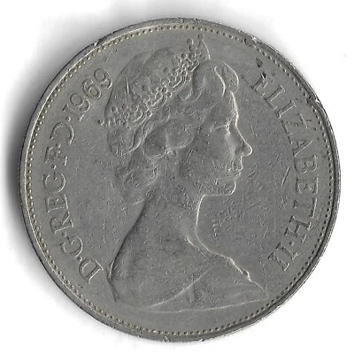 1969 UK Great Britain 10 Pence World Coin - KM# 912 - Image 1 of 2