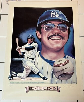 REGGIE JACKSON Signed/Numbered 18x24” Poster JODAUGA Print NY YANKEES #16/300 - Image 1 of 4