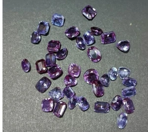 Lote de piedras preciosas redondas de zafiro bicolor bicolor natural impecable de 75 quilates - Imagen 1 de 6