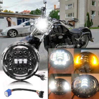 7" LED Headlight For Suzuki Intruder Volusia VS VL 700 800 1400 1500 Boulevard Foto 1 de 4