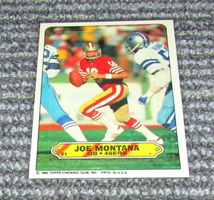 Joe Montana 1983 Topps Sticker #21 - San Francisco 49ers Fast Shipping - Picture 1 of 2