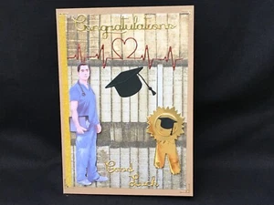 Handmade Graduation Greeting Card, Medical Congrats, Male Nurse, Male Doctor - Picture 1 of 2