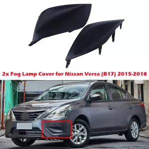 Pair Front Fog Bumper Lamp Light Bezel Cover For 2015-2018 Nissan Versa Sedan - Bild 1 von 7