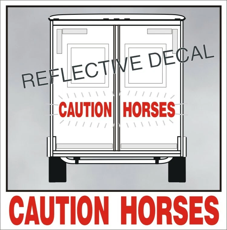 Calcomanía grande de seguridad reflectante para remolque de camión de caballos R Foto 1 de 1