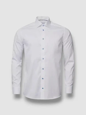 Camisa de vestir Eton para hombre blanca de sarga de ajuste contemporáneo manga larga talla 16/41 Foto 1 de 3
