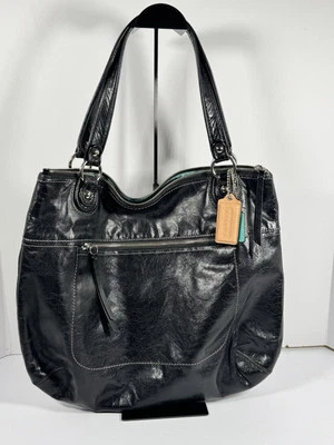 Bolso de hombro COACH LG POPPY 19002 CUERO ENVEJECIDO negro Foto 1 de 4