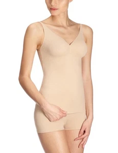 DKNY631115 Fusion Plunging Cami Skinny Dip Body Shaper Beige Black V-neck XL Top - Picture 1 of 8