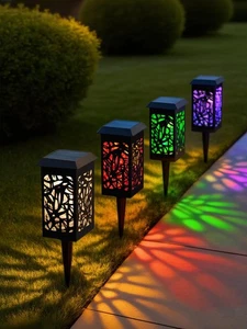 Solar Lights Outdoor 4 Pack, Waterproof Auto On/Off, RGB Solar Pathway Lights... - Bild 1 von 8