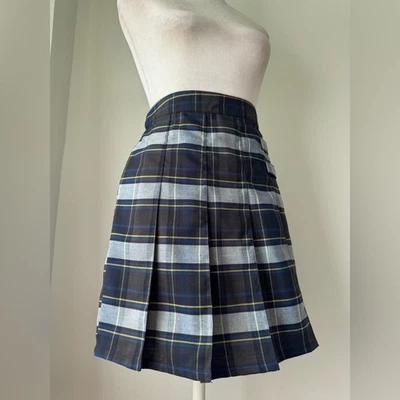 Minifalda plisada a cuadros azul y amarillo Foto 1 de 4