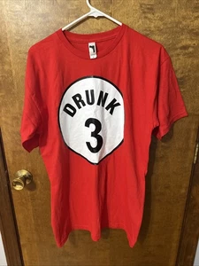 Drunk 3 Short Sleeve T-Shirt Men’s Medium Red - Picture 1 of 12