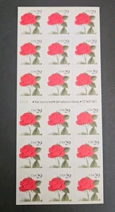 U.S. BOOKLET PANE OF 18 SCOTT#2490a 1993 29ct RED ROSE MNH P#S111 - Picture 1 of 2