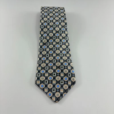 Emanuel Ungaro Black / Grey Circles Men's Tie 3 3/4" x 61" Foto 1 de 3