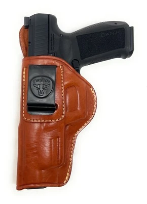 CARDINI DEFENSE Cardini IWB Leather Holster for Beretta 92A1, Sig Sauer P220, Canik TP9SFX, MORE