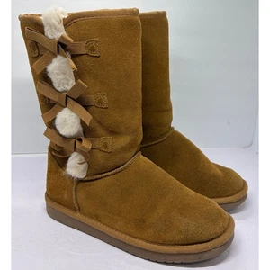 Kookaburra By Ugg Girls Victoria Tall 1020171 Chestnut Brown Suede Boots Size 5 - Picture 1 of 6